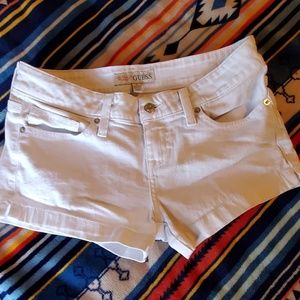 GUESS White Jean Shorts